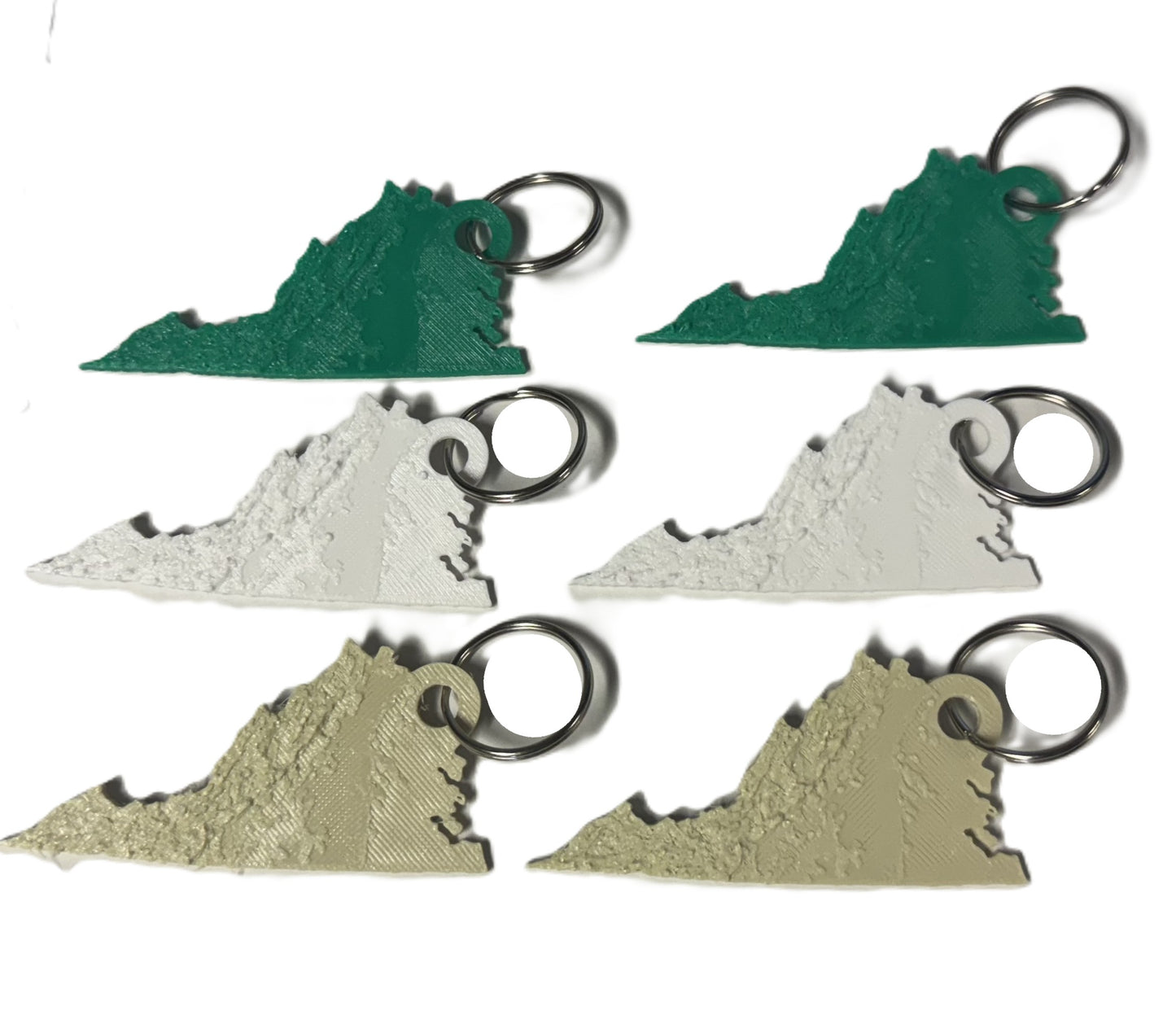 Virginia Topographical Keychain