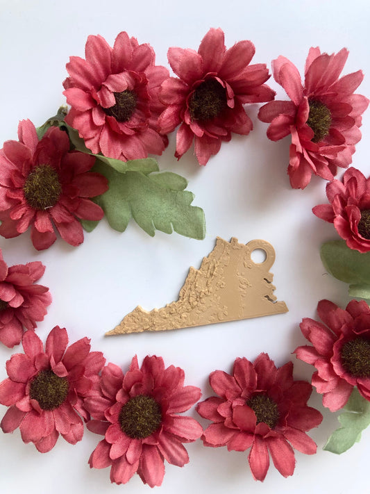 Virginia Topographical Keychain